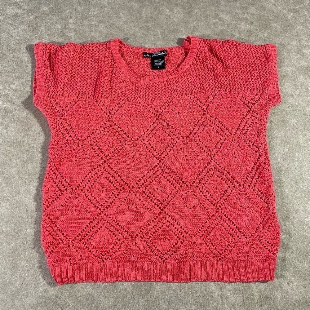 United‎ States Sweaters Knit Style Diamond Pattern Crewneck Top Size S